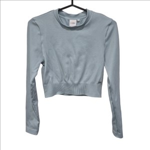 Lune Active Light Blue Ribbed Crop Long Sleeve Tee
